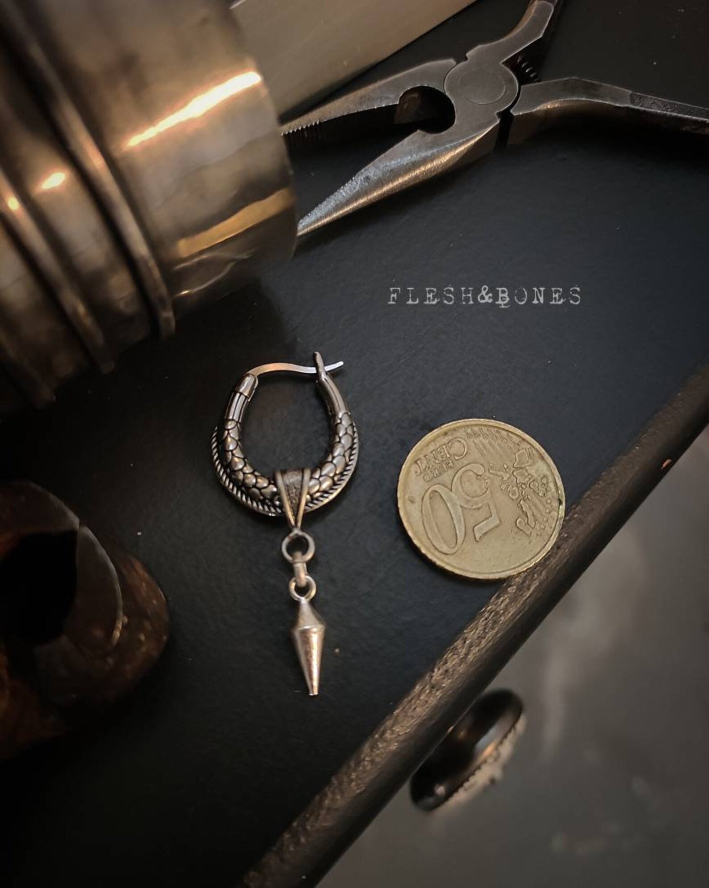 SPIKE on DRAGON TAIL mono-earring