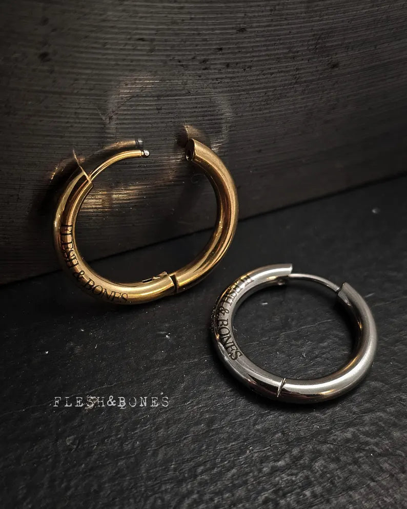 BOLD PULSE  mono-earring, thick hoop, stainless, no allergy