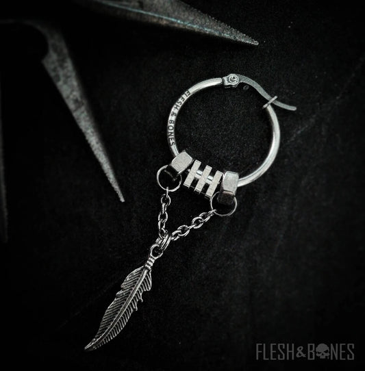 RAW FEATHER mono-earring