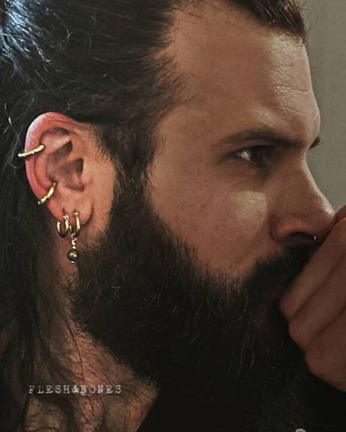 FIRE PYRITE mono-earring